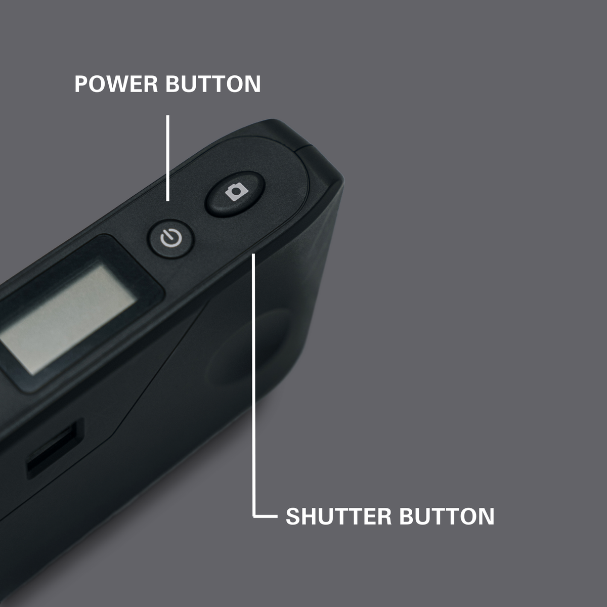 OH—TWO Digital Film Camera: power and shutter buttons